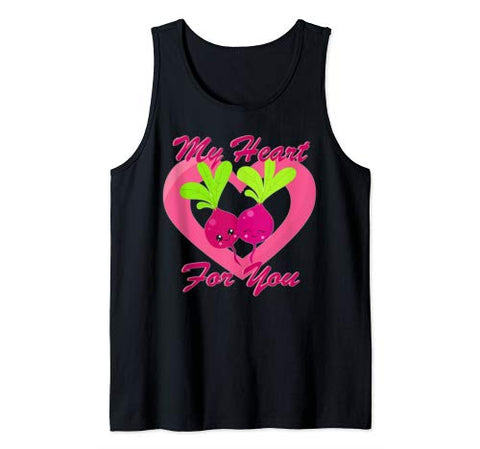 Funny Valentines Shirt  My Heart Beats for You Tank Top