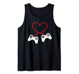 Gamer Controller Heart Love Funny Valentine’s Day Gift Tank Top