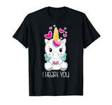 Girls Cute Unicorn I Heart You Shirt Gift for Valentines Day