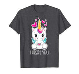 Girls Cute Unicorn I Heart You Shirt Gift for Valentines Day