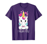 Girls Cute Unicorn I Heart You Shirt Gift for Valentines Day