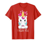 Girls Cute Unicorn I Heart You Shirt Gift for Valentines Day