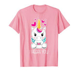 Girls Cute Unicorn I Heart You Shirt Gift for Valentines Day