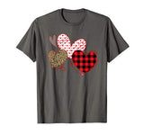 Girls Valentines Day Shirts Hearts Love Leopard Plaid Kids T-Shirt