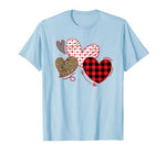 Girls Valentines Day Shirts Hearts Love Leopard Plaid Kids T-Shirt
