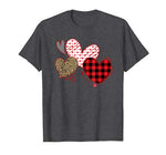 Girls Valentines Day Shirts Hearts Love Leopard Plaid Kids T-Shirt