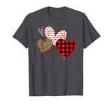 Girls Valentines Day Shirts Hearts Love Leopard Plaid Kids T-Shirt