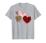 Girls Valentines Day Shirts Hearts Love Leopard Plaid Kids T-Shirt