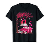 Gnome Pink Truck Heart Tree Valentine’s Day Lover Gift T-Shirt