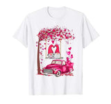 Gnome Pink Truck Heart Tree Valentine’s Day Lover Gift T-Shirt