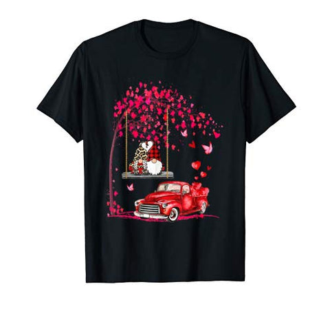 Gnomes red truck tree – Valentine’s day gift T-Shirt