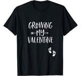 Growing My Valentine T-Shirt Pregnancy Announcement Tee