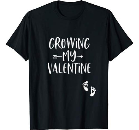 Growing My Valentine T-Shirt Pregnancy Announcement Tee