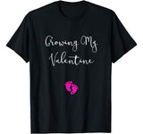 Growing My Valentine Valentines Day Pregnancy Announcement T-Shirt
