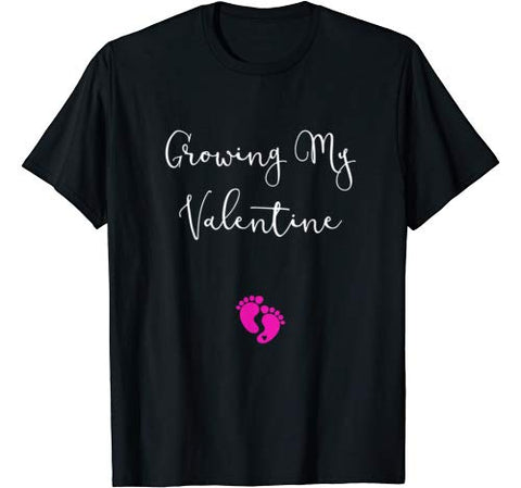 Growing My Valentine Valentines Day Pregnancy Announcement T-Shirt