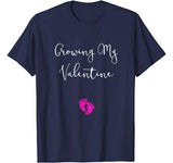 Growing My Valentine Valentines Day Pregnancy Announcement T-Shirt