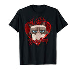 Grumpy Cat Hates Everything Heart Valentine’s Day T-Shirt