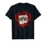Grumpy Cat Hates Everything Heart Valentine’s Day T-Shirt