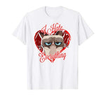 Grumpy Cat Hates Everything Heart Valentine’s Day T-Shirt