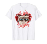 Grumpy Cat Hates Everything Heart Valentine’s Day T-Shirt
