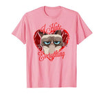 Grumpy Cat Hates Everything Heart Valentine’s Day T-Shirt