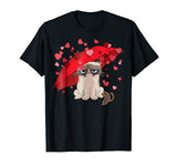 Grumpy Cat Raining Hearts Valentine’s Day Graphic T-Shirt