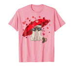 Grumpy Cat Raining Hearts Valentine’s Day Graphic T-Shirt