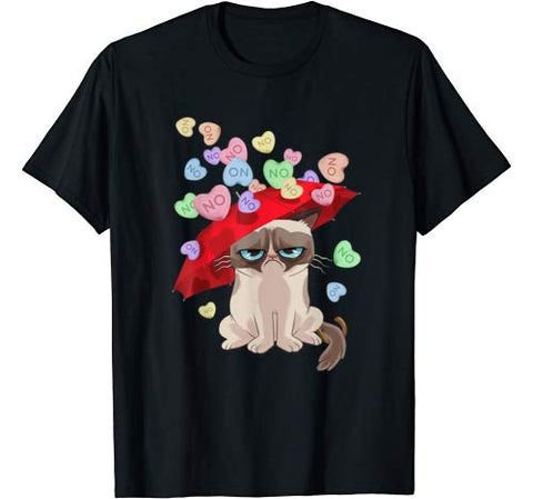 Grumpy Cat Valentine’s Day Raining Candy Hearts T-Shirt
