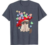 Grumpy Cat Valentine’s Day Raining Candy Hearts T-Shirt