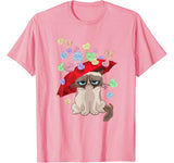 Grumpy Cat Valentine’s Day Raining Candy Hearts T-Shirt