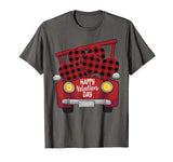 Happy Valentine’s Day Red Truck Buffalo Plaid Heart Love Kid T-Shirt