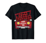 Happy Valentine’s Day Red Truck Buffalo Plaid Heart Love Kid T-Shirt