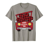 Happy Valentine’s Day Red Truck Buffalo Plaid Heart Love Kid T-Shirt