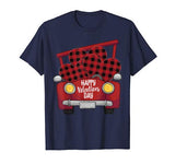 Happy Valentine’s Day Red Truck Buffalo Plaid Heart Love Kid T-Shirt