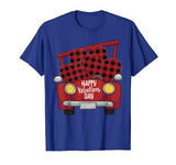 Happy Valentine’s Day Red Truck Buffalo Plaid Heart Love Kid T-Shirt