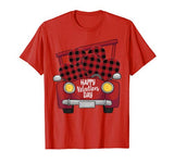 Happy Valentine’s Day Red Truck Buffalo Plaid Heart Love Kid T-Shirt