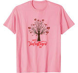 Happy Valentine’s Day Teen Girls Women Love Heart Tree T-Shirt