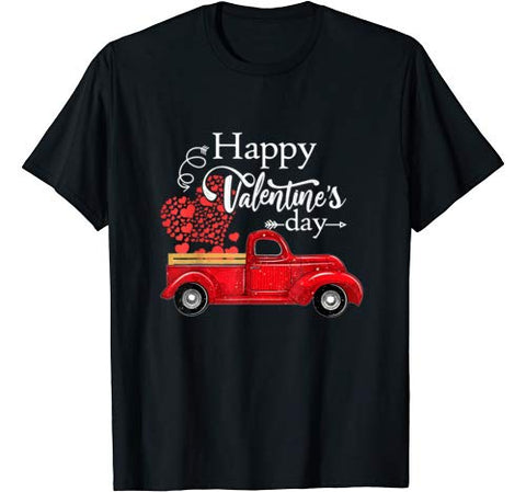 Happy Valentines Day Truck Heart Carrying Love Heart Costume T-Shirt