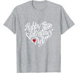Happy Valentine’s Day Women Girls Diamond & Heart Valentines T-Shirt
