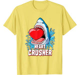 Heart Crusher T Shirt Valentines Day Shark Boys Jawsome Gift