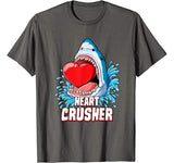 Heart Crusher T Shirt Valentines Day Shark Boys Jawsome Gift