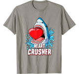 Heart Crusher T Shirt Valentines Day Shark Boys Jawsome Gift