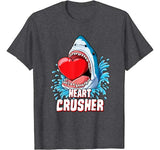 Heart Crusher T Shirt Valentines Day Shark Boys Jawsome Gift