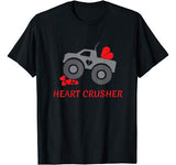 Heart Crusher shirt  Boy Valentines Day T Shirt  Truck Tee