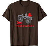 Heart Crusher shirt  Boy Valentines Day T Shirt  Truck Tee