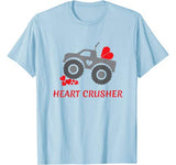 Heart Crusher shirt  Boy Valentines Day T Shirt  Truck Tee