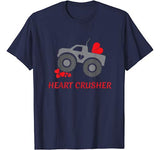 Heart Crusher shirt  Boy Valentines Day T Shirt  Truck Tee