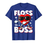 Heart Floss Like A Boss Valentines Day Boys Kids Flossing T-Shirt