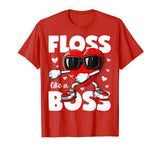 Heart Floss Like A Boss Valentines Day Boys Kids Flossing T-Shirt