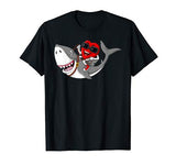 Heart Riding Shark Valentine’s Day Funny Boys Girls Kids T-Shirt